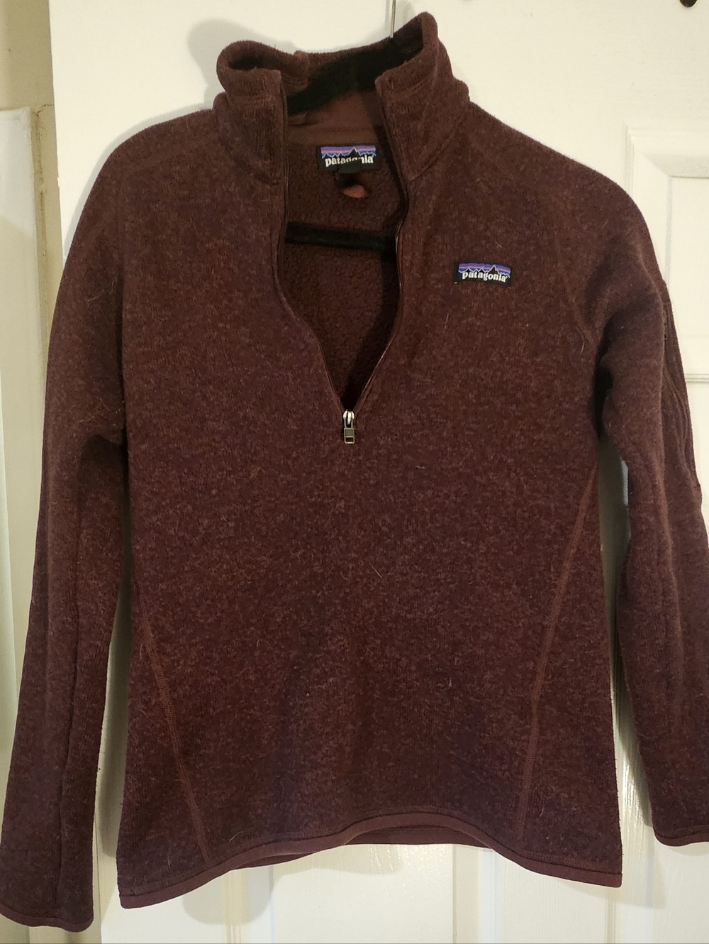 Patagonia Women’s Cowl-Neck Pullover in Deep Maroon